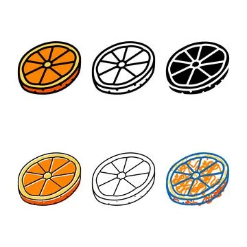 Slice round orange color icon range vector Stock Illustration