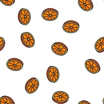 Slice round orange vector seamless pattern Illustrazione stock