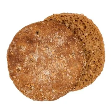 Slice of round rye bread Stock Photos