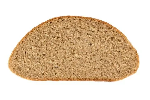 Slice of rye bread isolated on white background Foto stock
