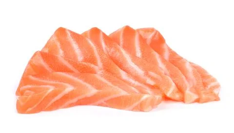 Slice salmon isolated on the white background Stock Photos