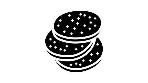 Slice sausage meat glyph icon animation Stock Footage 326149177