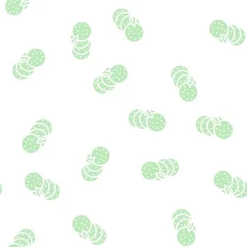 Slice sausage meat glyph vector seamless pattern Illustrazione stock