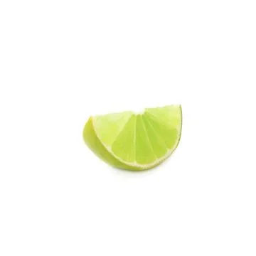 Slice section of lime isolated over the white background Stock Photos