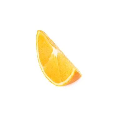 Slice section of orange isolated over the white background Stock Photos