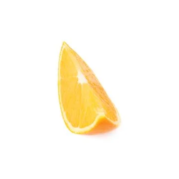 Slice section of orange isolated over the white background Stock Photos