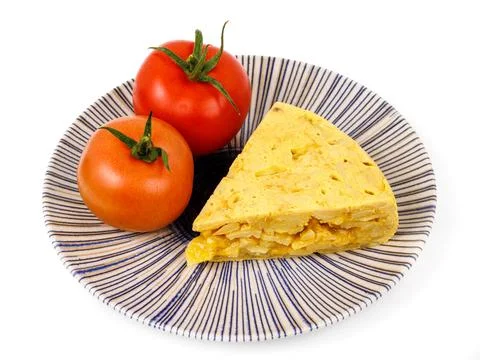 Slice of Spanish omelette Stock Photos