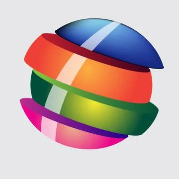 Slice sphere Stock Illustration