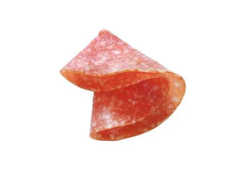 Slice of spicy salami Stock Photos