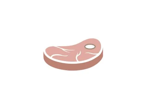Slice Steak Meat for logo design Stock Illustration