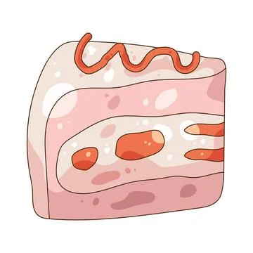 Slice of strawberry shortcake Stock Illustration