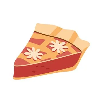 Slice of sweet berry pie decorated with dough flowers Illustrazione stock