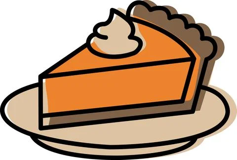 Slice of sweet pumpkin pie dessert Stock Illustration