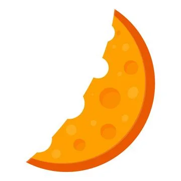 Slice of swiss cheese with bite missing cartoon illustration Illustrazione stock