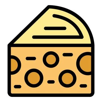 Slice of swiss cheese icon representing dairy products Stock Illustration