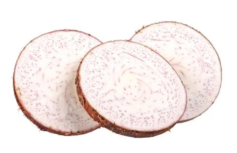 Slice of Taro isolated on the white background Stock Photos