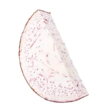 Slice of Taro isolated on white background Stock Photos
