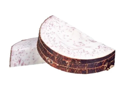 Slice of Taro isolated on white background Stock Photos