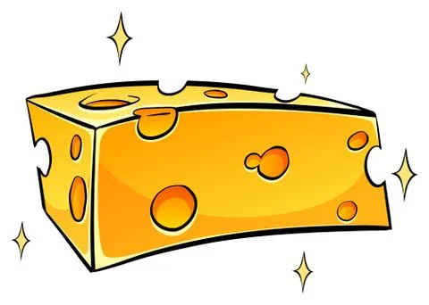 Slice of tasty cheese Stockillustratie