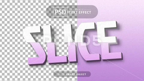 Slice text effect editable PSD Template