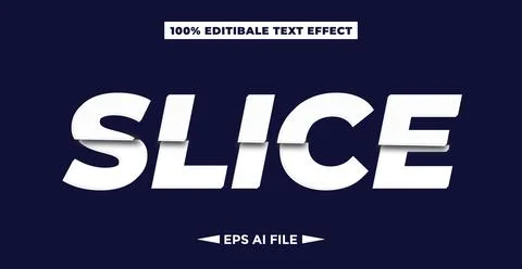 Slice text effect fully editable version vector illustration with slice effect Illustrazione stock