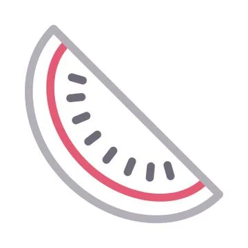 Slice thin line colour icon Stock Illustration