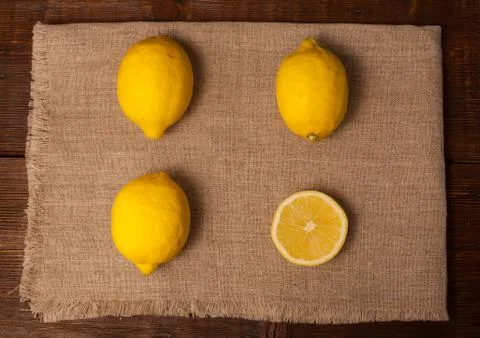 A slice of three lemons Stock Photos