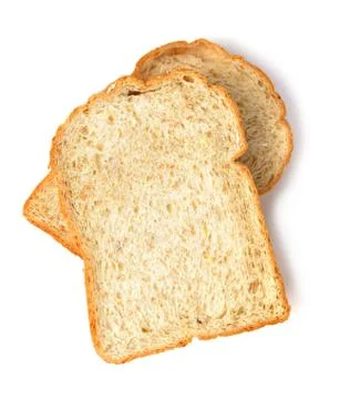 Slice of the toast bread isolated over the white background Stock Photos