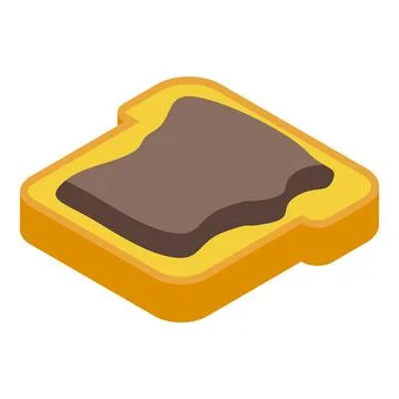 Slice of toast with chocolate spread isometric view 스톡 일러스트