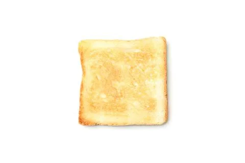Slice of toasted bread with golden brown crust Stockfoto's