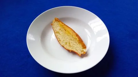 Slice of Toasted Bread on Plate Stock Photos