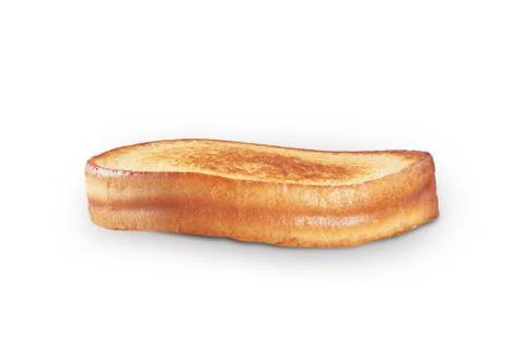 Slice of toasted white bread isolated on a white background. Stock Photos