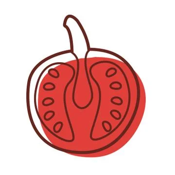 Slice tomato fresh vegetables icon vector ilustrate 스톡 일러스트