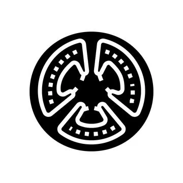 Slice tomato glyph icon vector illustration 스톡 일러스트