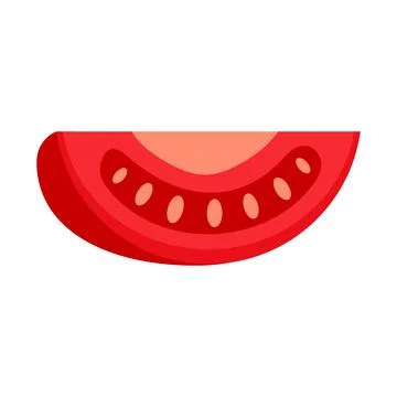 Slice tomato icon flat isolated Stock Illustration