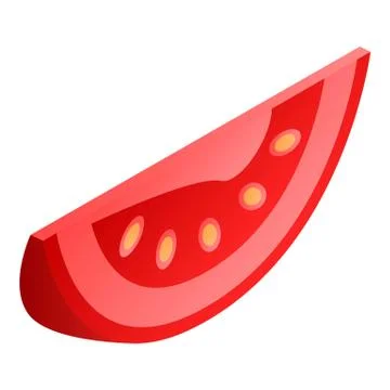 Slice of tomato icon, isometric style Stock Illustration
