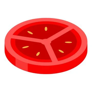 Slice of tomato icon, isometric style Stock Illustration