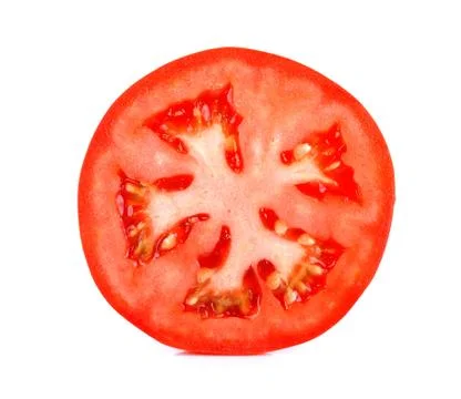 Slice tomato isolated on the white background Stock Photos