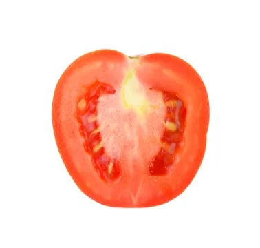 Slice tomato isolated on the white background Stock Photos