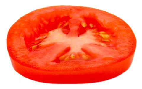 Slice of tomato isolated on white background Stock Photos