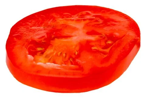 Slice of tomato isolated on white background Stock Photos