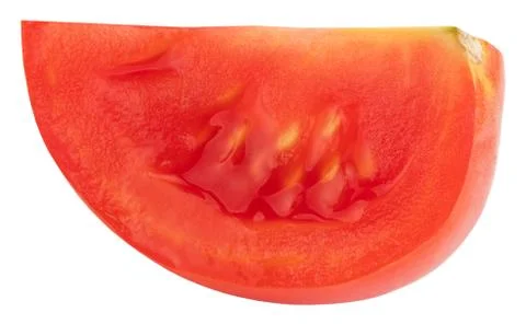 Slice of tomato isolated on white background Stock Photos