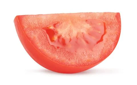 Slice of tomato isolated on white background Stock Photos