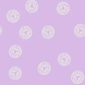Slice tomato line seamless pattern Stock Illustration