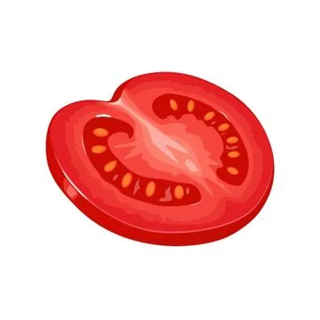 Slice tomato. Vector flat color illustration. I 스톡 일러스트