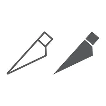 Slice tool line and glyph icon, tools and design, cut sign, vector graphics, a Ilustración de archivo