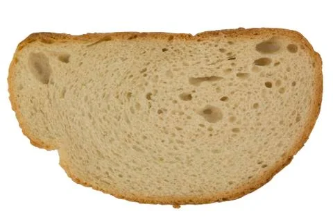 Slice of traditional baked rye Bread on white background Foto stock