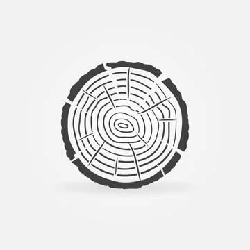 Slice with Tree Rings vector concept icon Stock Illustration