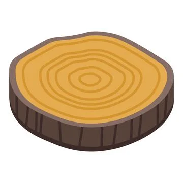 Slice tree stump icon, isometric style Stock Illustration