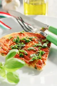 Slice of Tuscan pizza for diabetics Stock Photos